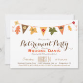 Invitation Couleur de automne Feuille Drapeau Drapeau Parti d (Devant)