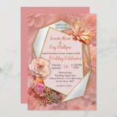 Invitation Couleur de broyage d'abricot 2024 avec succulents (Devant / Derrière)