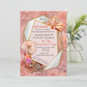 Invitation Couleur de broyage d'abricot 2024 avec succulents (Debout devant)