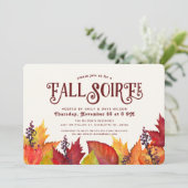 Invitation Couleur de dîner de Soiree d'automne de l'automne (Debout devant)