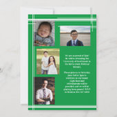 Invitation Couleur de l'école verte blanche Diplôme Photo Pla (Dos)