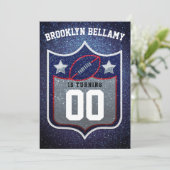 Invitation Couleur de l'équipe de football blanc rouge (Debout devant)