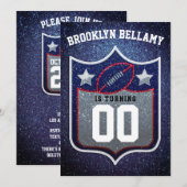 Invitation Couleur de l'équipe de football blanc rouge (Devant / Derrière)