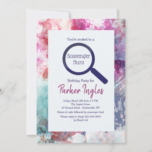 Invitation Couleur de sélection encadrée (Devant)