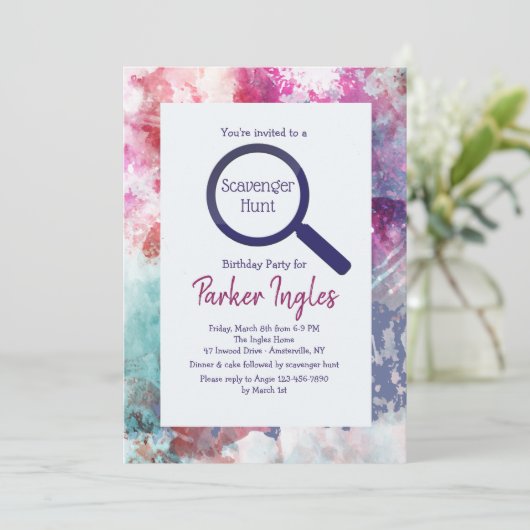 Invitation Couleur de sélection encadrée (Debout devant)