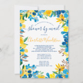 Invitation Couleur de soleil en gras fleurie nuptiale douche (Devant)