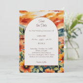 Invitation Couleur de soleil italienne Enregistrer la date Ma (Debout devant)