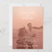 Invitation Couleur de superposition Bleu Mariage photo élégan (Devant)