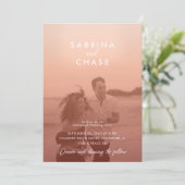 Invitation Couleur de superposition Bleu Mariage photo élégan (Debout devant)