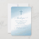 Invitation Couleur d'eau bleu de la croix de commu (Devant)