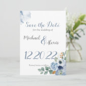 Invitation Couleur d'eau bleu foncé (Debout devant)