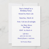 Invitation Couleur d'eau Cactus de poires (Dos)