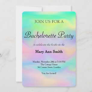 Invitation Couleur d'eau colorée Bachelorette Party