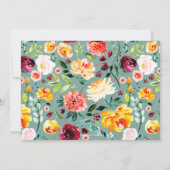 Invitation Couleur d'eau colorée fleurs & accent calligraphie (Dos)