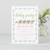 Invitation Couleur d'eau Derby Party Horses Racing (Debout devant)