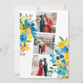 Invitation Couleur d'eau des tournesols couronne chute photo  (Dos)