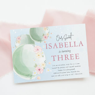 Invitation Couleur d'eau douce Anniversaire de enfant