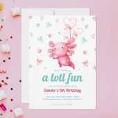 Invitation Couleur d'eau douce Axolotl Anniversaire de enfant