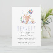 Invitation Couleur d'eau douce Axolotl fête d'anniversaire (Debout devant)