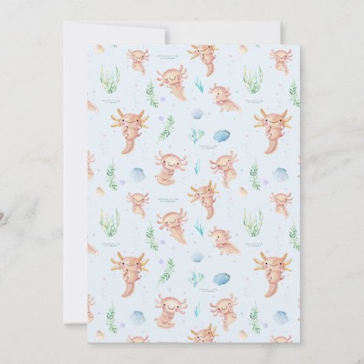 Invitation Couleur d'eau douce Axolotl fête d'anniversaire (Dos)