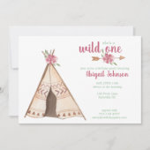 Invitation Couleur d'eau douce Camping sauvage Un premier ann (Devant)