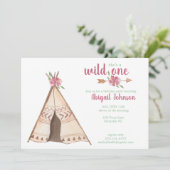 Invitation Couleur d'eau douce Camping sauvage Un premier ann (Debout devant)