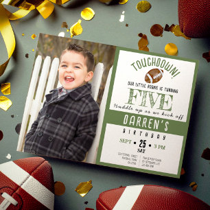 Invitation Couleur d'eau douce Football photo Anniversaire