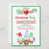 Invitation Couleur d'eau douce Gnomes Festive Noël (Devant)