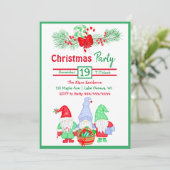 Invitation Couleur d'eau douce Gnomes Festive Noël (Debout devant)