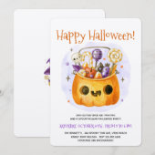 Invitation Couleur d'eau douce Partie d'Halloween adulte mini (Devant / Derrière)