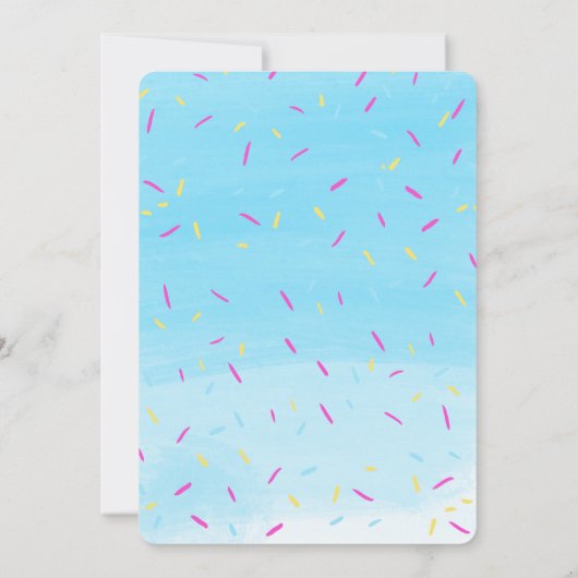 Invitation Couleur d'eau douce Sloth Arc-en-ciel fête d'anniv (Dos)