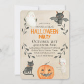 Invitation Couleur d'eau douce sur le parchemin Style fête d' (Devant)