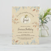 Invitation Couleur d'eau du Anniversaire de enfant de l'autom (Debout devant)