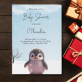 Invitation Couleur d'eau du Baby shower de neige d'hiver de P