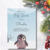 Invitation Couleur d'eau du Baby shower de neige d'hiver de P