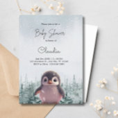 Invitation Couleur d'eau du Baby shower de neige d'hiver de P