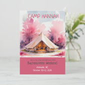 Invitation Couleur d'eau du week-end du flamping (Debout devant)