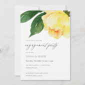 INVITATION COULEUR D'EAU JAUNE CHAUDE FIANÇAILLES FLORAL (Devant)