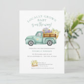 Invitation Couleur d'eau locale Cute Baby shower neutre (Debout devant)