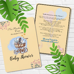 Invitation Couleur d'eau mignonne Baby shower personnalisé In