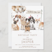 Invitation Couleur d'eau mignonne Fête d'anniversaire du chie (Devant)