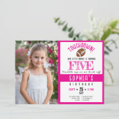 Invitation Couleur d'eau mignonne Football photo fille Annive (Debout devant)