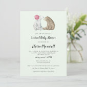 Invitation Couleur d'eau mignonne ours Baby shower virtuel (Debout devant)