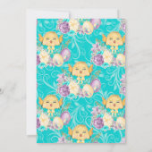 Invitation Couleur d'eau mignonne poussin floral à l'oeuf Fêt (Dos)