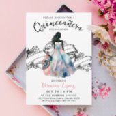 Invitation Couleur d'eau moderne Princess Pink 15th Quinceañe