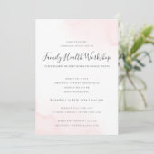 INVITATION COULEUR D'EAU ROSE BLANC ÉVÉNEMENT D'ATELIER BRUSH (Debout devant)