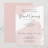 INVITATION COULEUR D'EAU ROSE BLEU BRUSHSTROKE CÉRÉMONIE D'OU (Devant / Derrière)