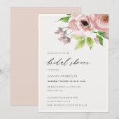 INVITATION COULEUR D'EAU ROSE DOUX ROSE FÊTE DES MARIÉES FLOR (Devant / Derrière)