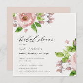 INVITATION COULEUR D'EAU ROSE DOUX ROSE FÊTE DES MARIÉES FLOR (Devant / Derrière)