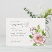 INVITATION COULEUR D'EAU ROSE DOUX ROSE FIANÇAILLES FLORAL (Debout devant)